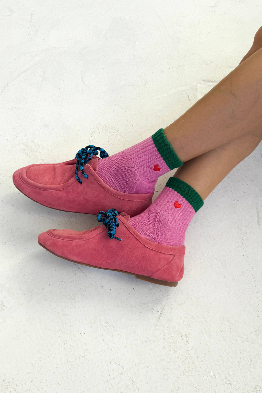 Le Bon Shoppe Embroidered Color Block Girlfriend Socks