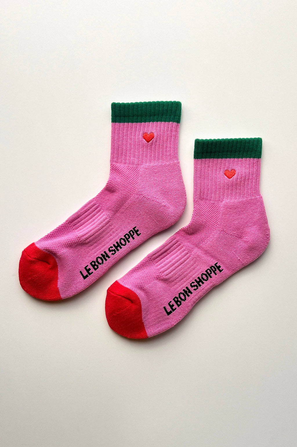 Le Bon Shoppe Embroidered Color Block Girlfriend Socks