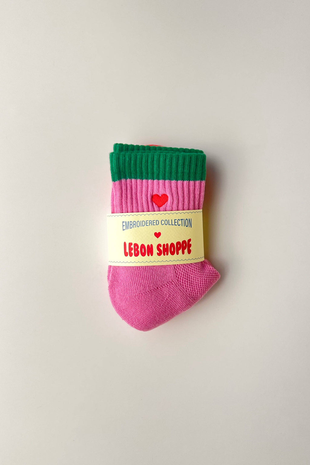 Le Bon Shoppe Embroidered Color Block Girlfriend Socks