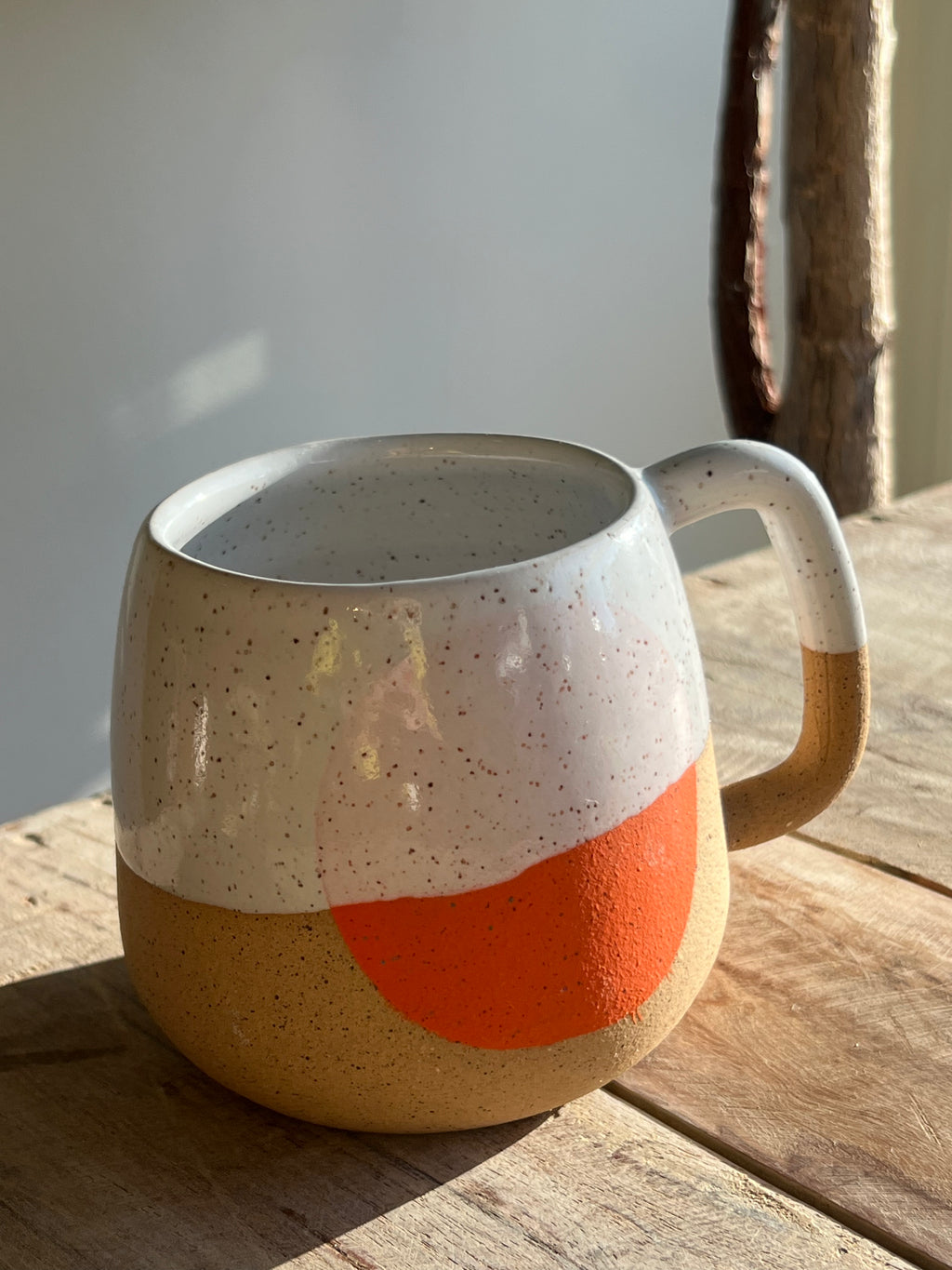 Double M Pottery Orange Dot Mug