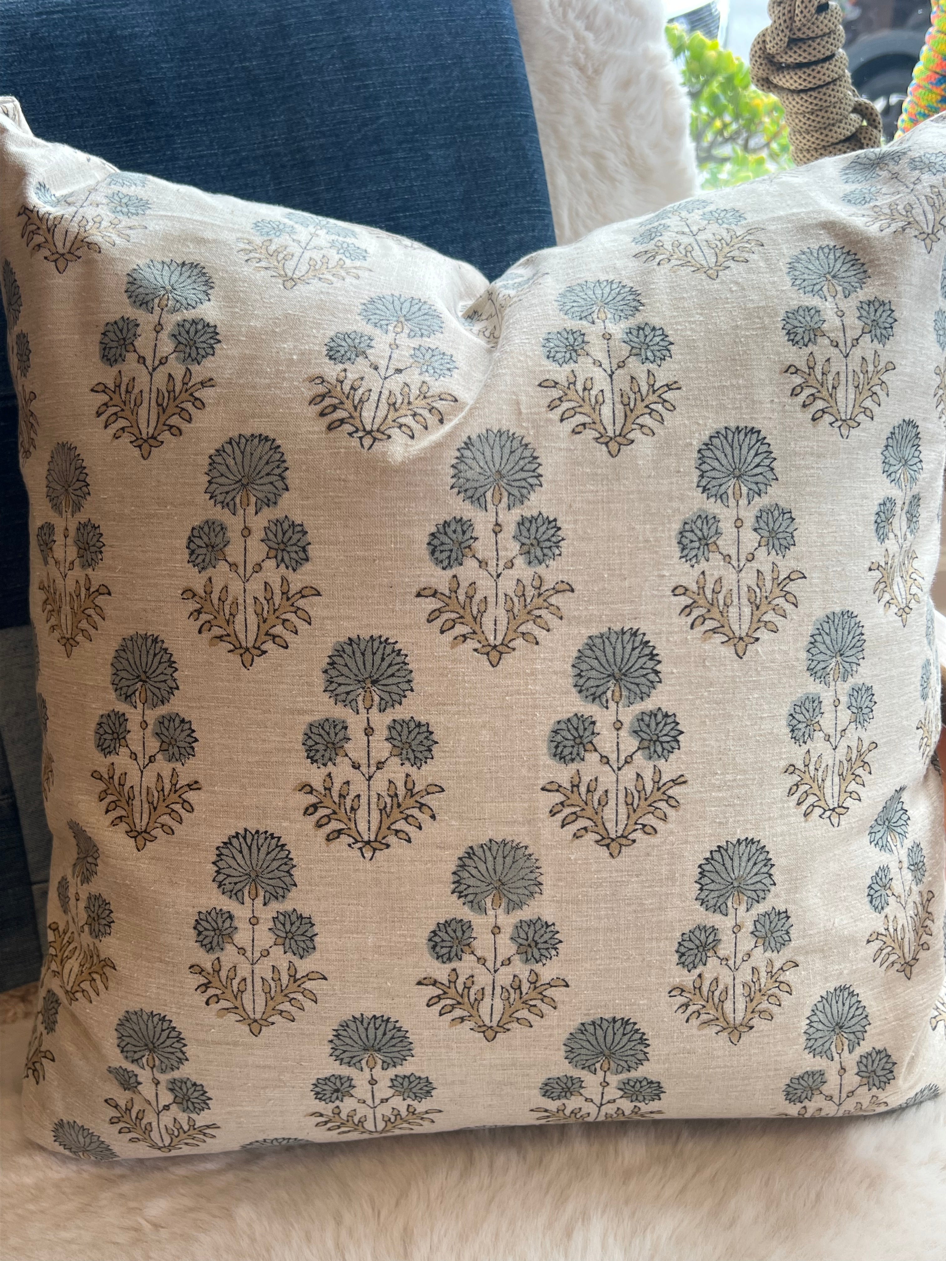 Linen Pillow Cover with Insert - Rishi 22x22