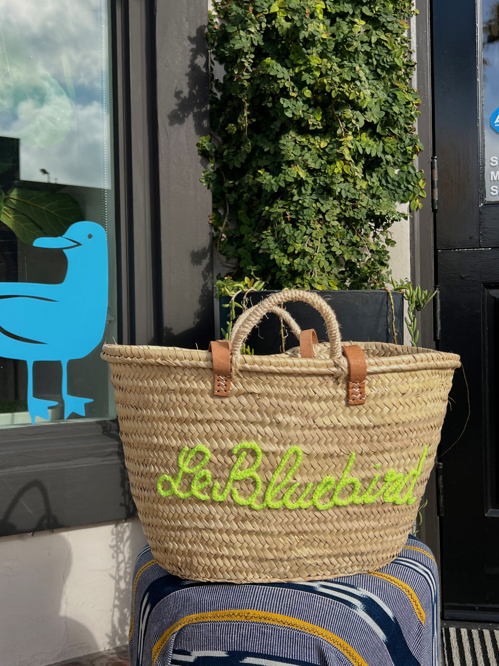Bluebird Mercantile Le Bluebird Straw Market Tote