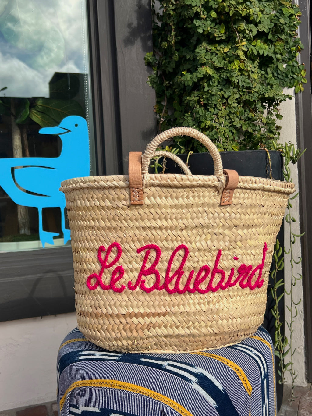 Bluebird Mercantile Le Bluebird Straw Market Tote