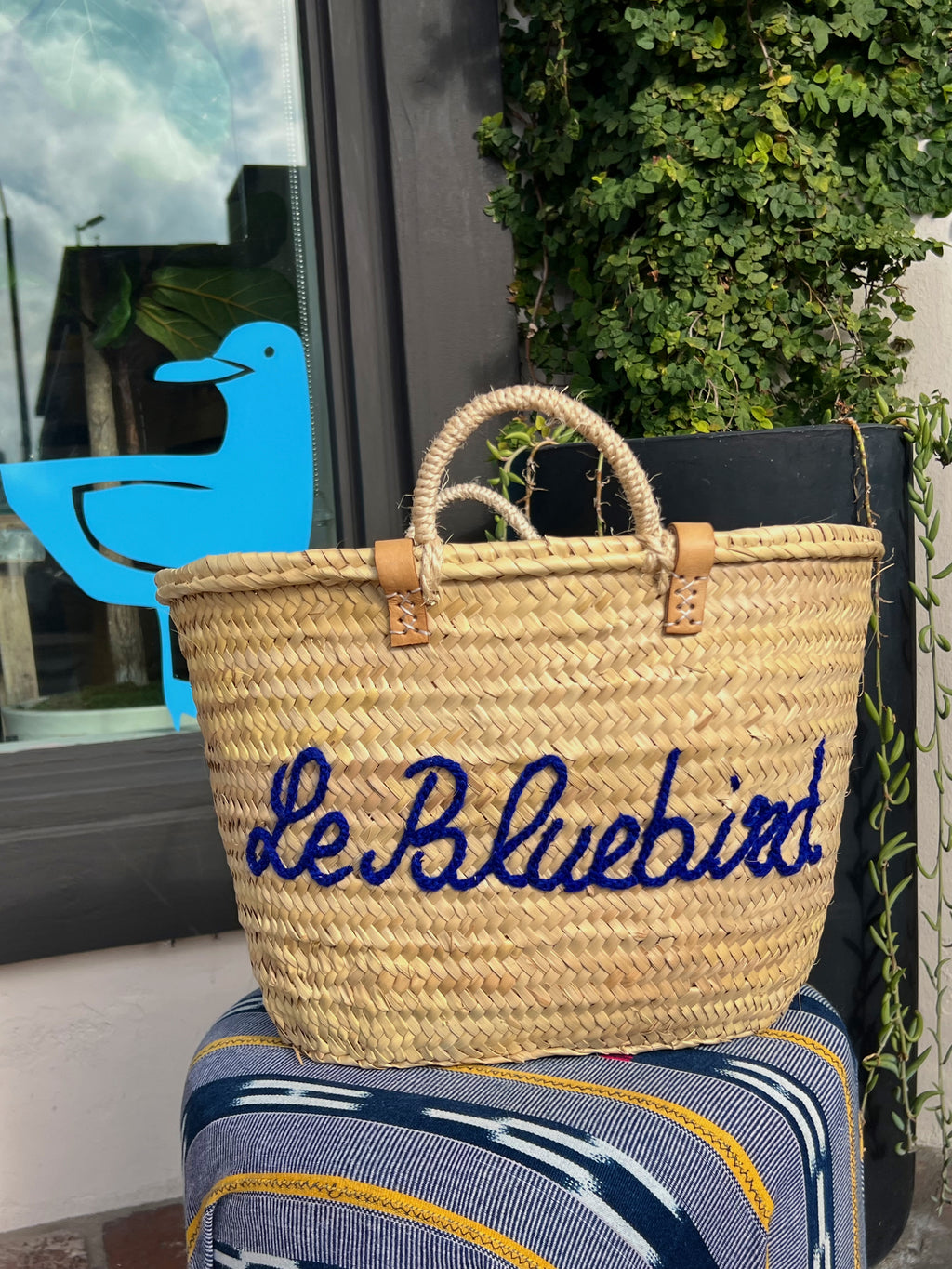 Bluebird Mercantile Le Bluebird Straw Market Tote