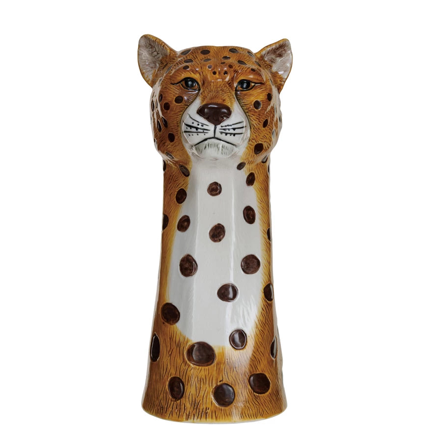 Hand-painted Cheetah Vase