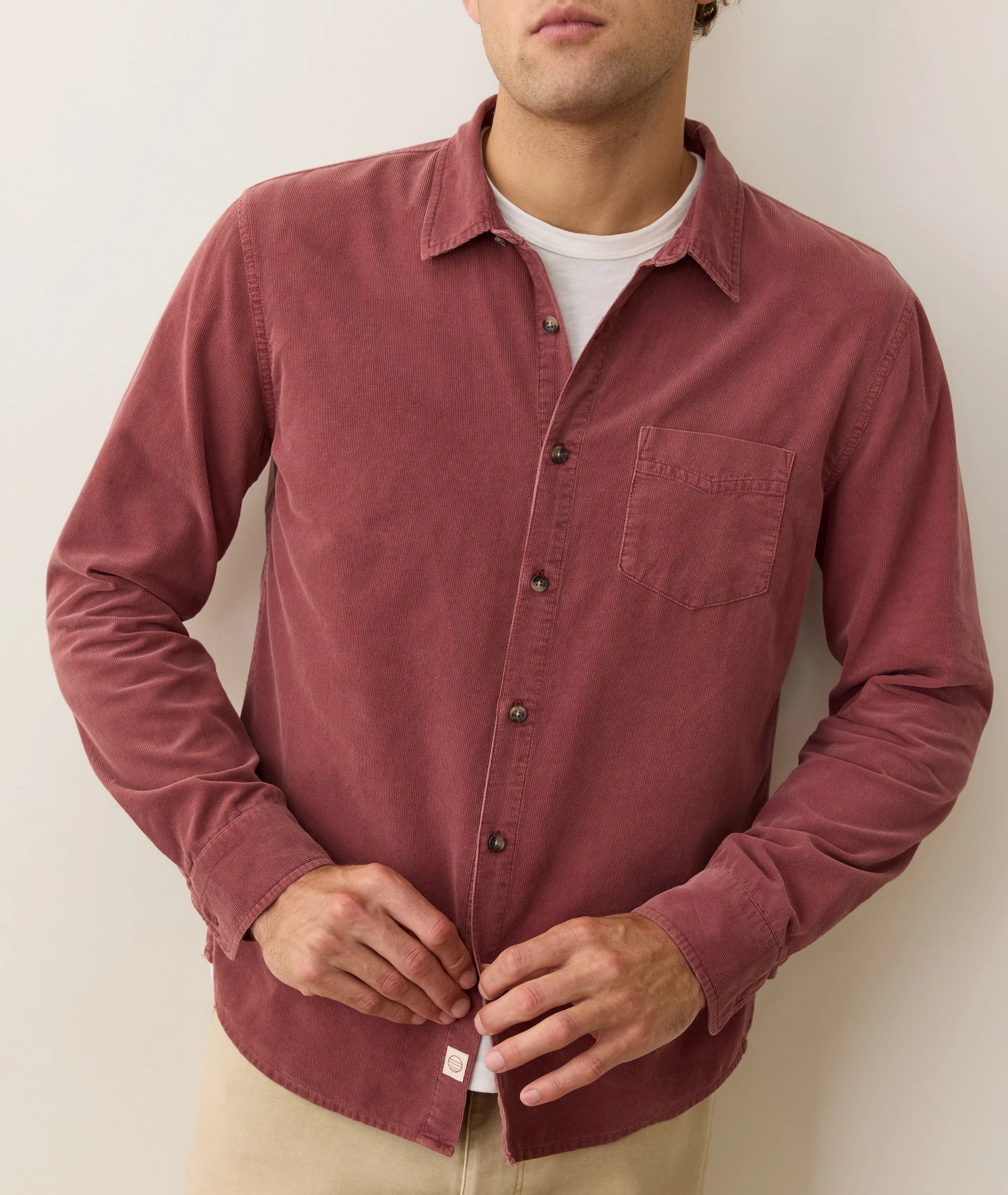 Marine Layer Lightweight Corduroy Shirt - Auburn