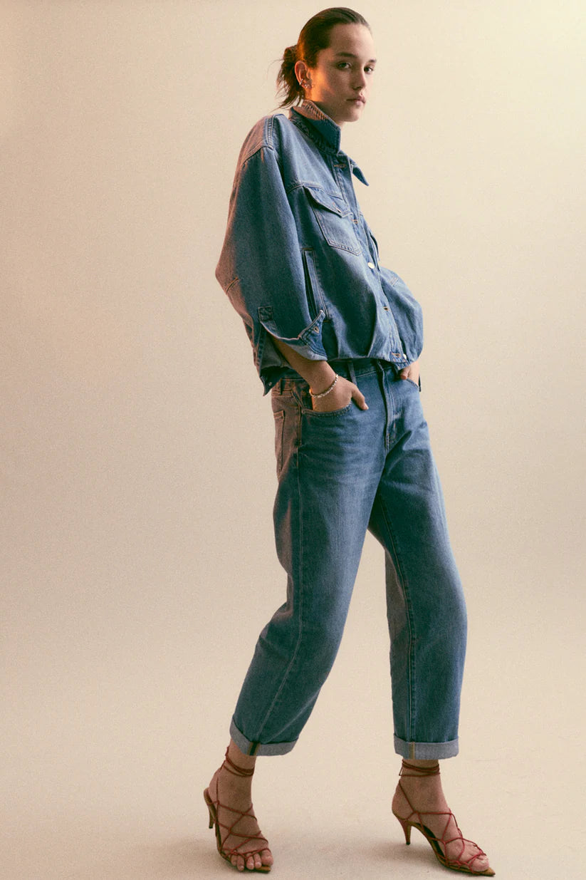Pistola Donny Rolled Hem Boyfriend Jean