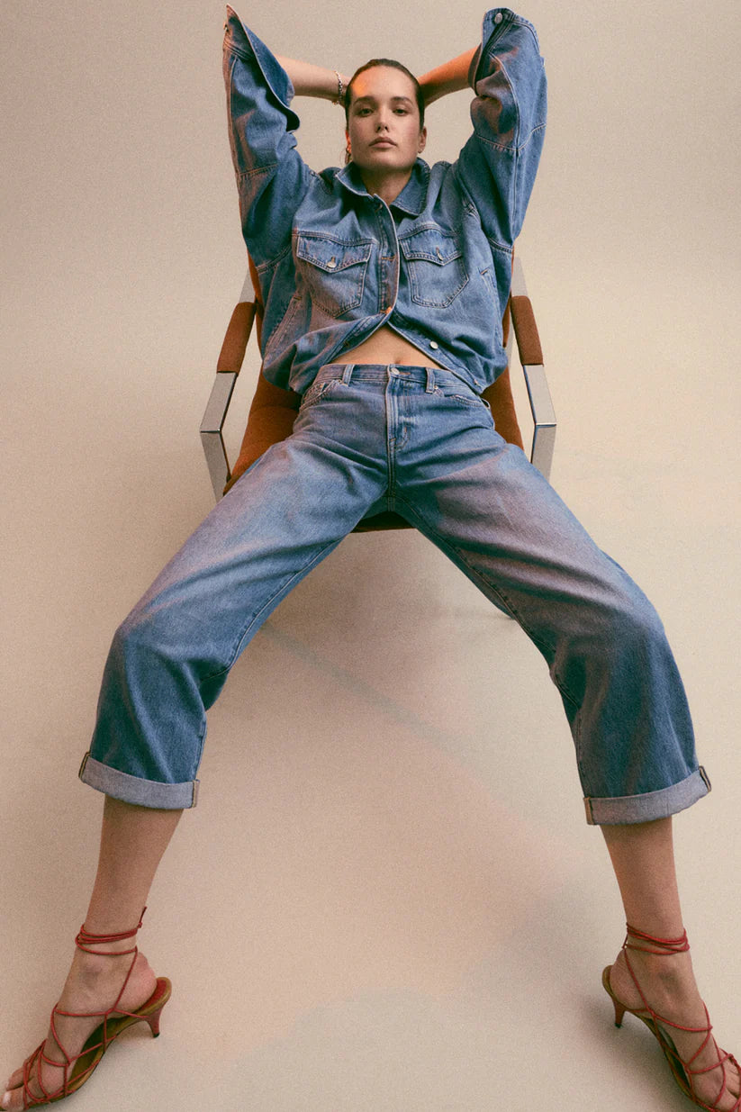 Pistola Donny Rolled Hem Boyfriend Jean