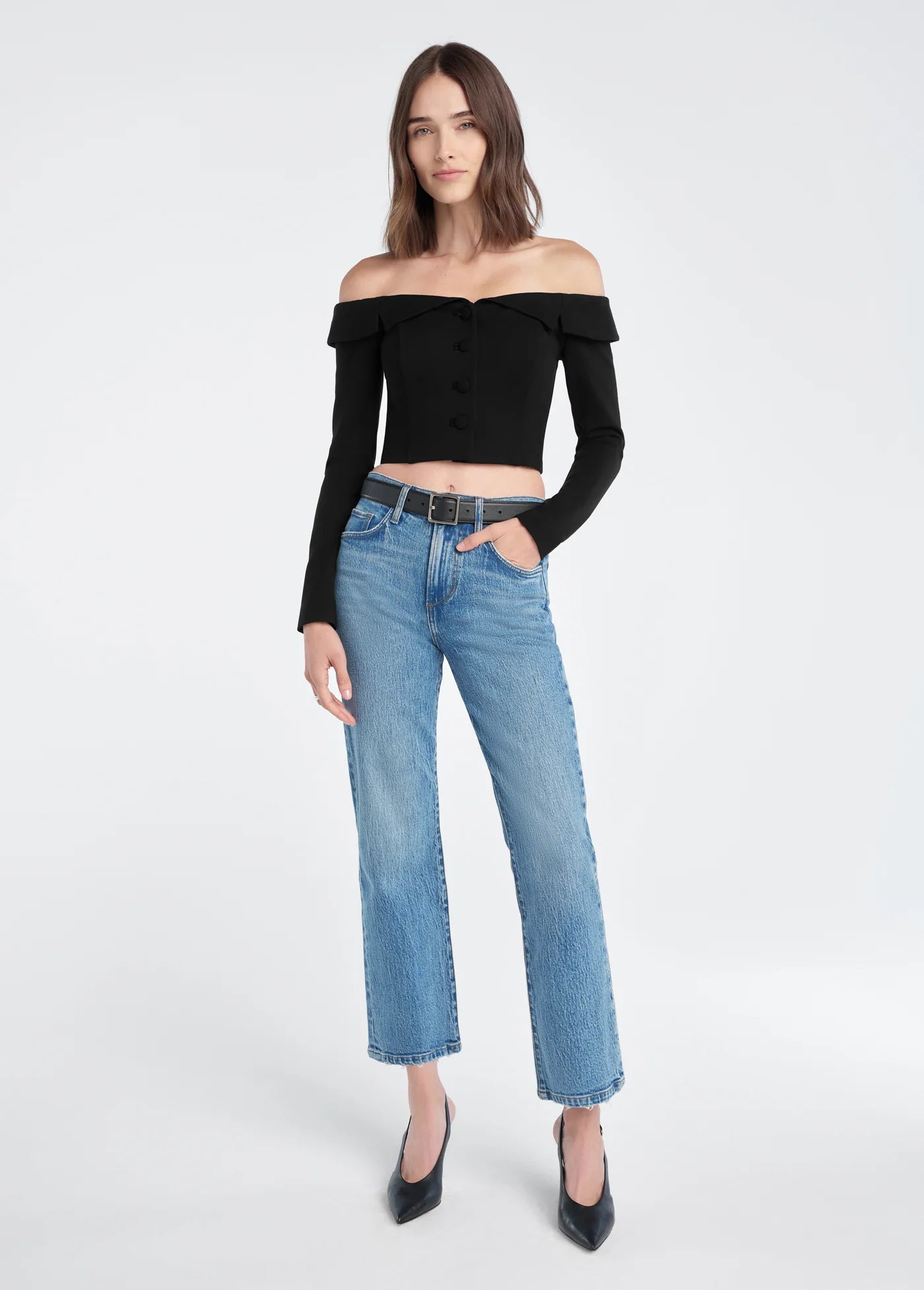 Favorite Daughter the Dot Mid Rise Straight Jean