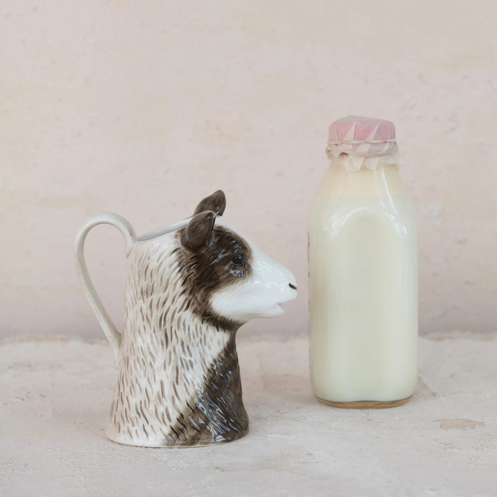 Stoneware Goat Shaped Pitcher