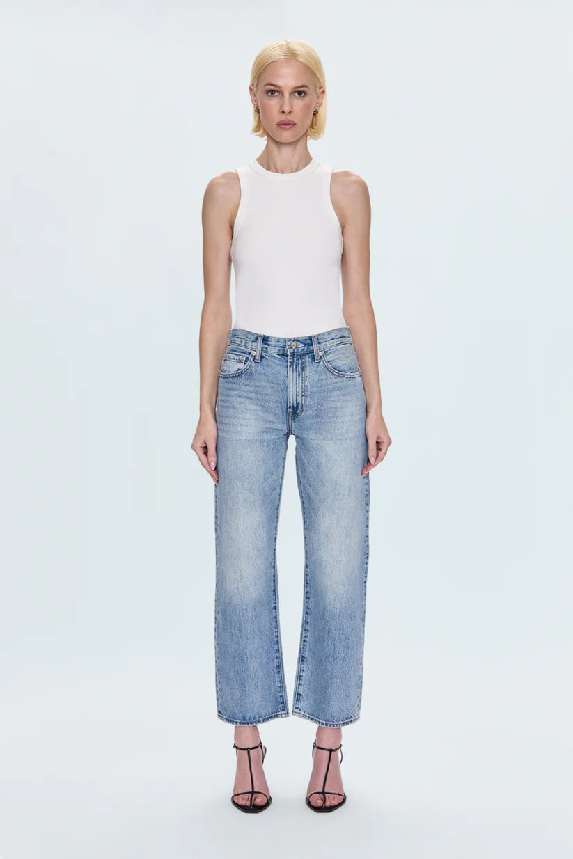 Pistola Lexi Mid Rise Bowed Straight Jean