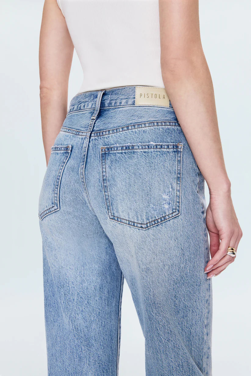 Pistola Lexi Mid Rise Bowed Straight Jean