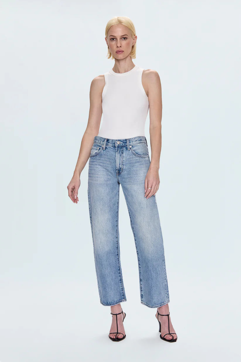 Pistola Lexi Mid Rise Bowed Straight Jean