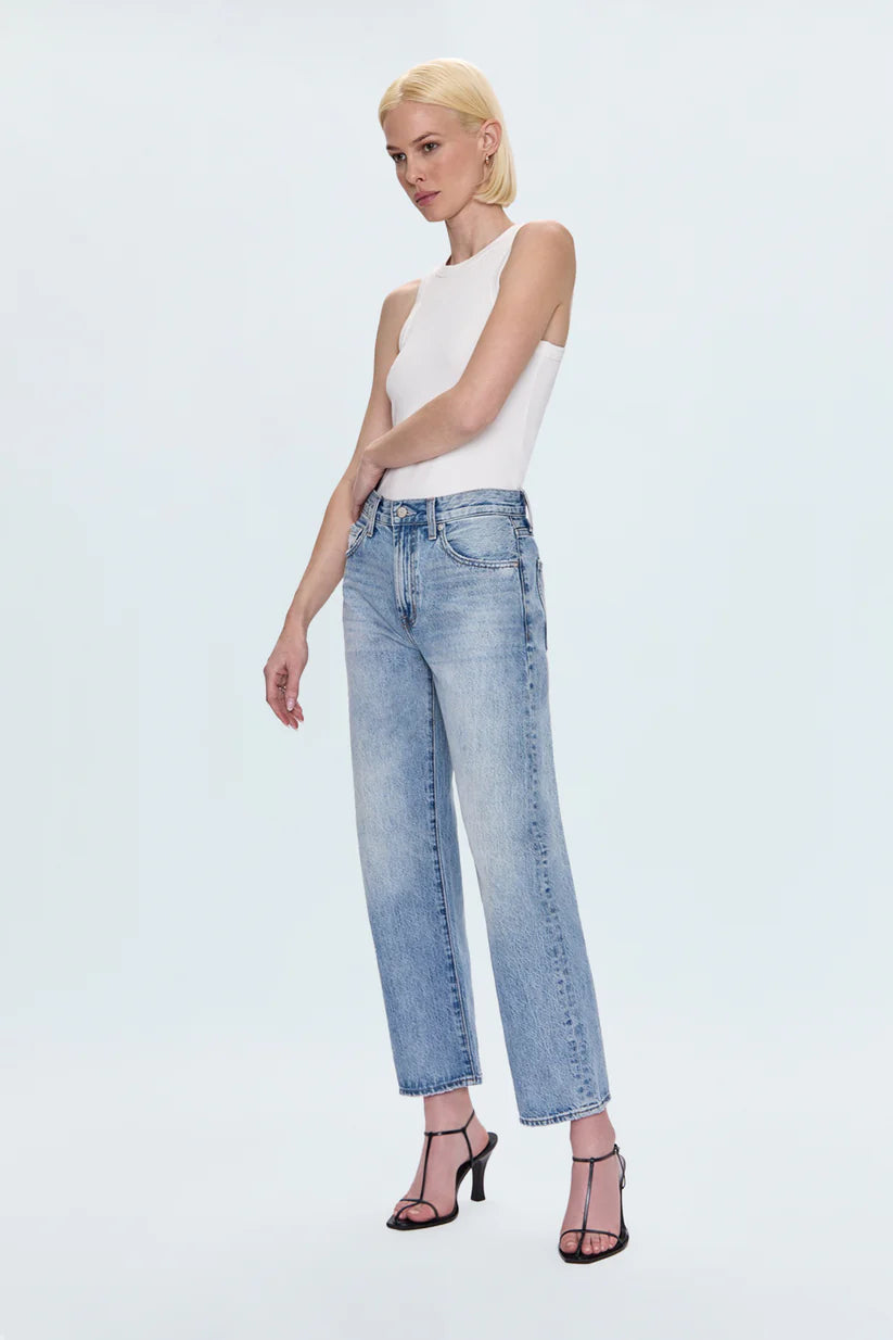 Pistola Lexi Mid Rise Bowed Straight Jean