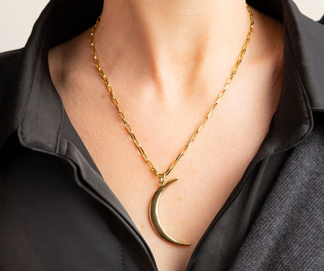 Lauren Amble Crescent Moon Gold Necklace