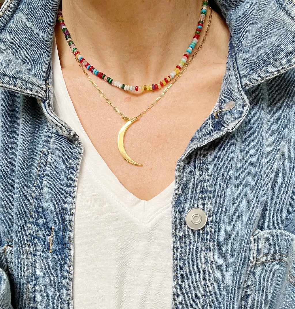 Lauren Amble Crescent Moon Gold Necklace