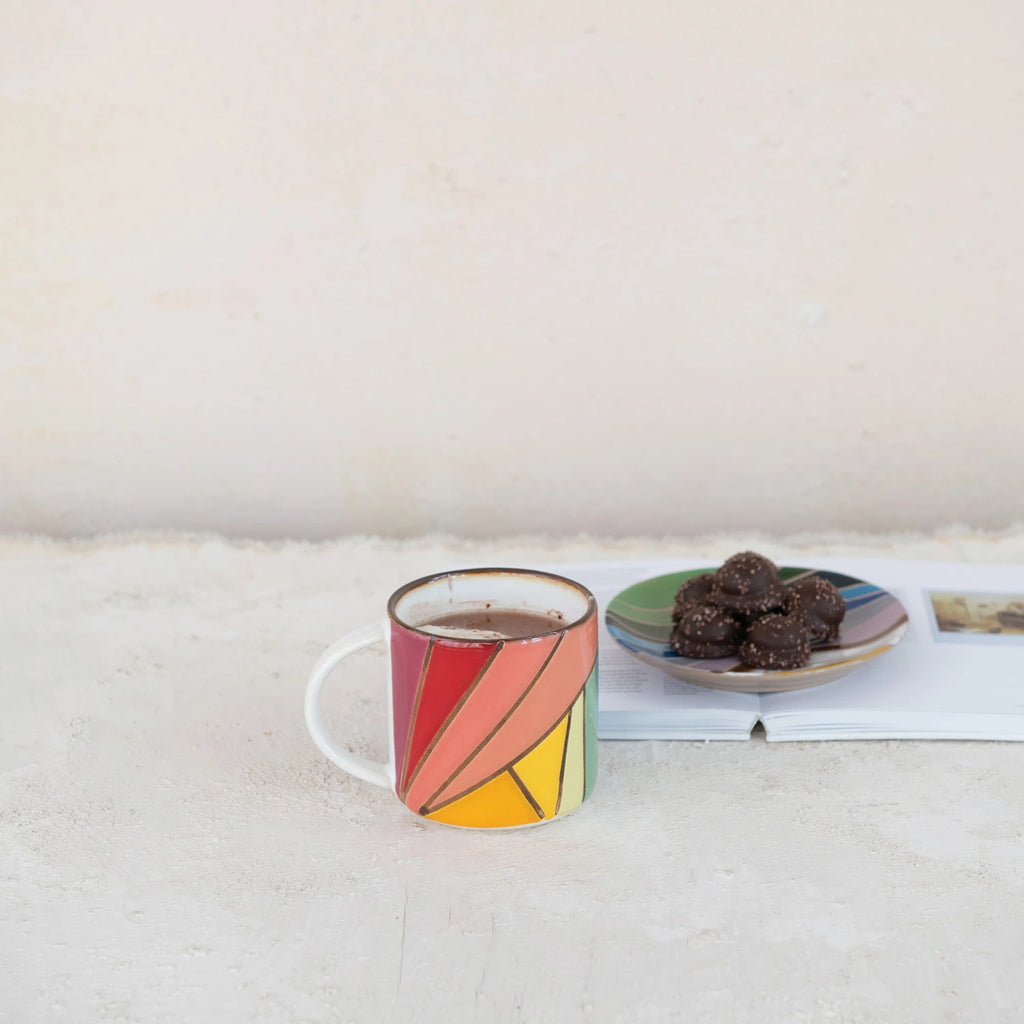 Stoneware Mug w/ Wax Relief Design