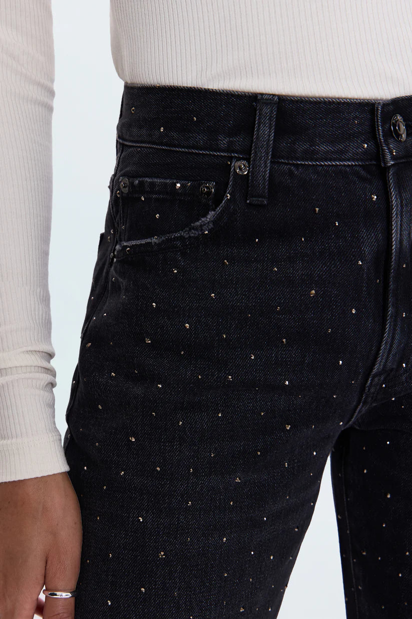Pistola Lexi Mid Rise Bowed Straight Jean - Silver Screen